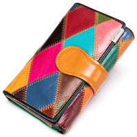 Women's Wallet Genuine Leather Patchwork Wallet for Women BENNYS 