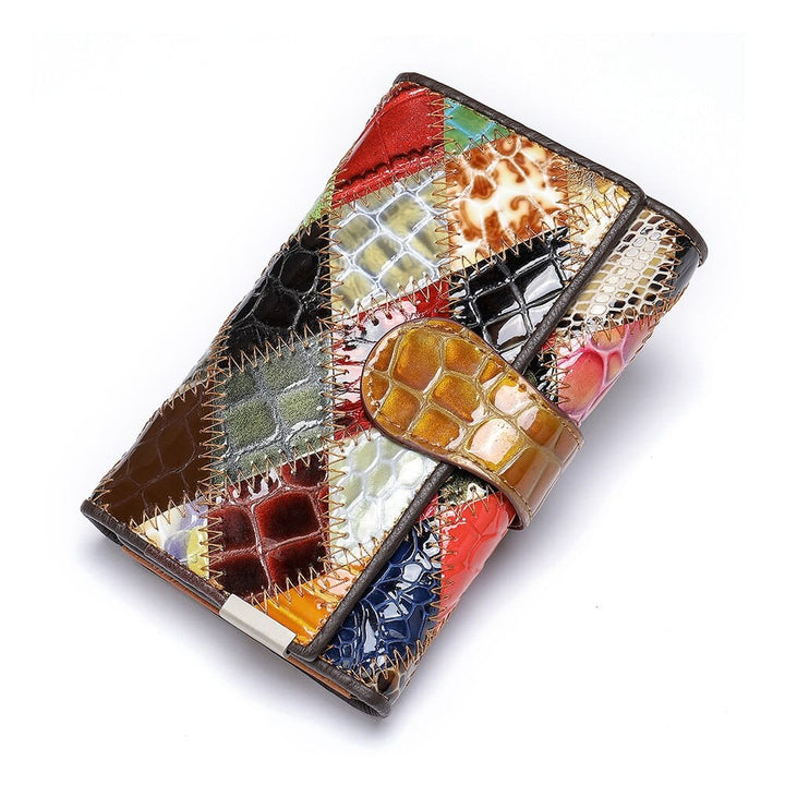 Women's Wallet Genuine Leather Patchwork Wallet for Women BENNYS 