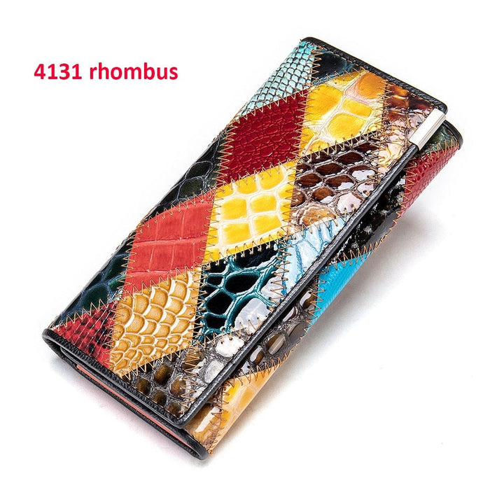 Women's Wallet Genuine Leather Patchwork Wallet for Women BENNYS 