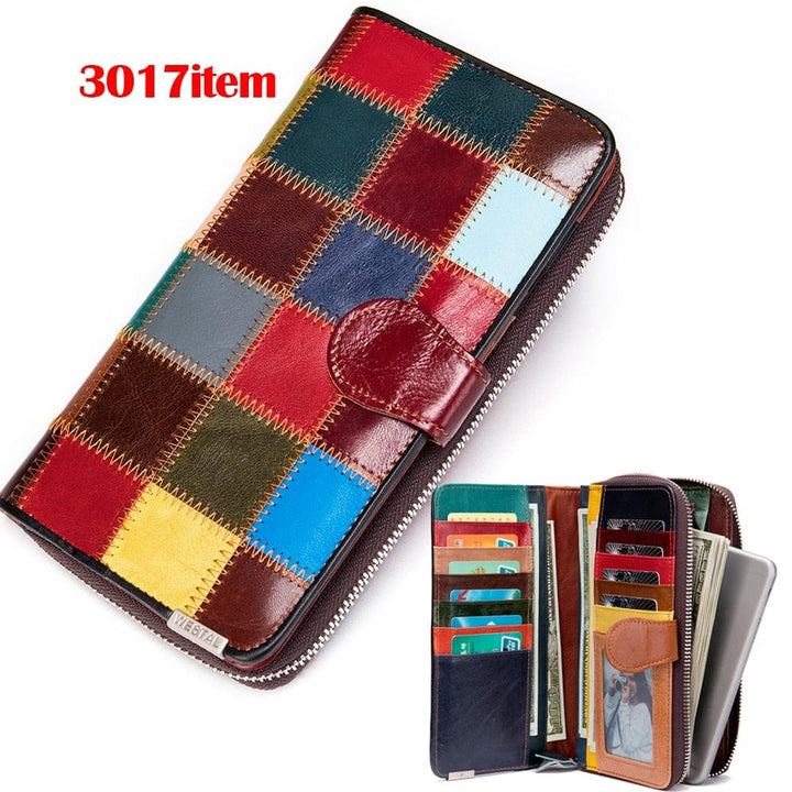 Women's Wallet Genuine Leather Patchwork Wallet for Women BENNYS 