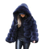 Women's Winter Fashion Long Sleeve Faux Fur Winter Warm Hooded Coat BENNYS 