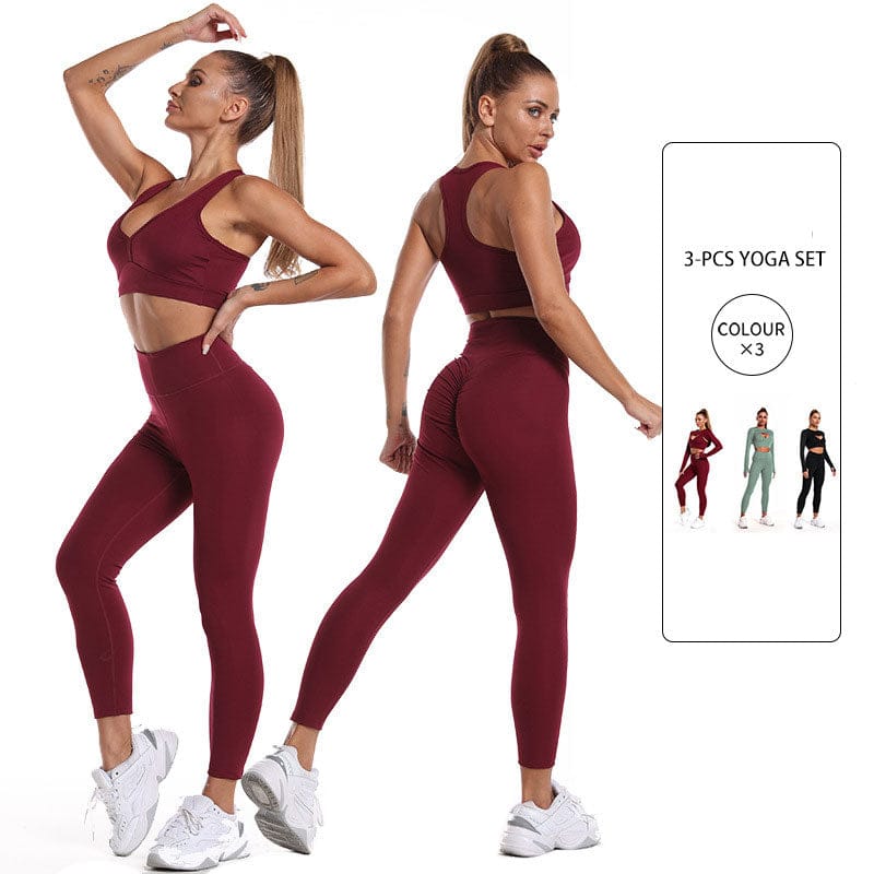 Solid Yoga Set Sports Wear for Women Gym Fitness Clothing – Bennys