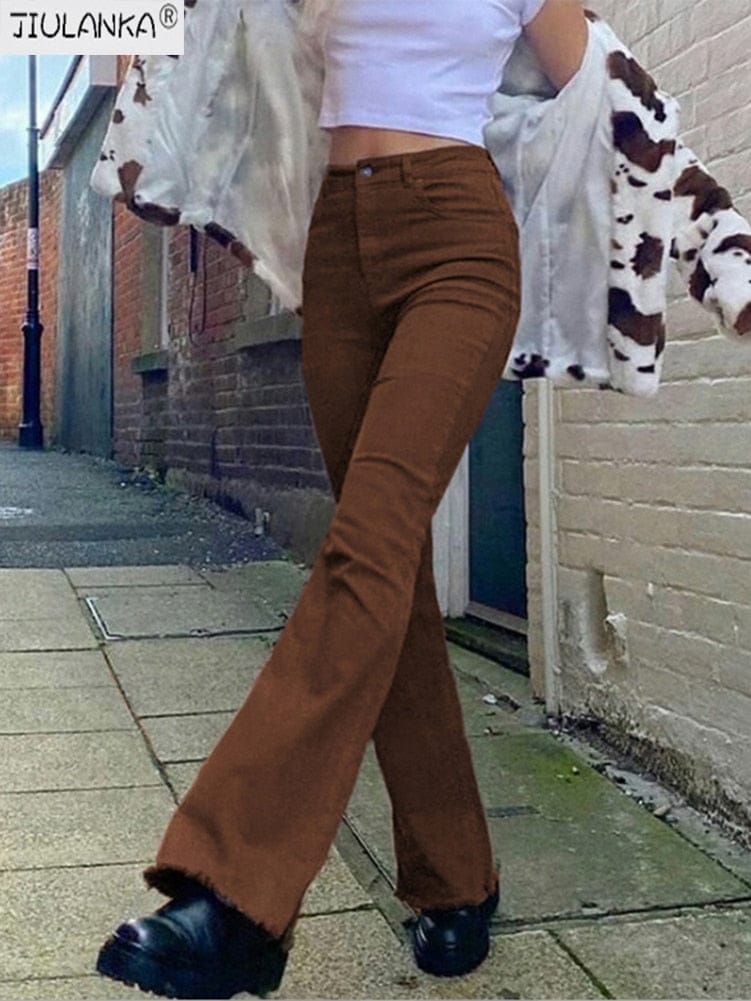 Women's high waist brown Pants Jeans BENNYS 