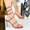 Women\'s shoes stiletto heels snake-shaped winding rhinestone BENNYS 