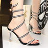Women\'s shoes stiletto heels snake-shaped winding rhinestone BENNYS 