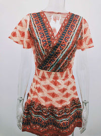 Women's summer new holiday print bohemian dress BENNYS 