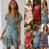 Women's summer new holiday print bohemian dress BENNYS 