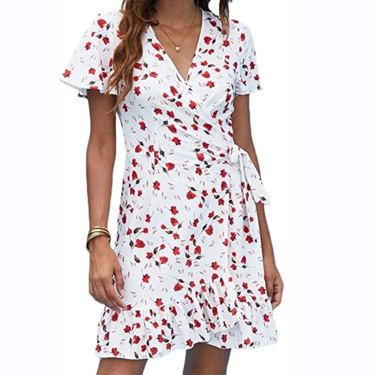 Women's summer v-neck floral print dress BENNYS 