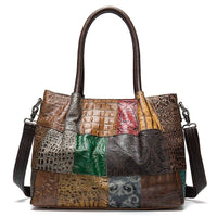 Women totes/handbags genuine leather patchwork design handbags BENNYS 