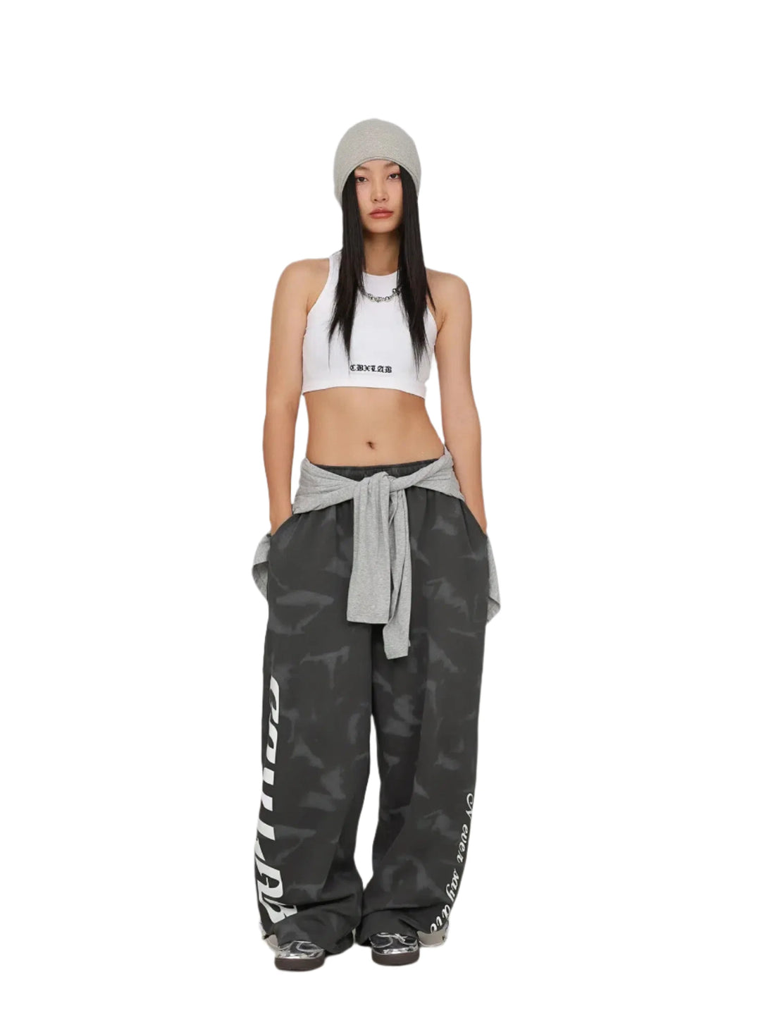 Women's Gray Snowflake Hip Hop Activewear Pants Bennys Beauty World