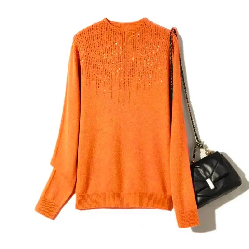 Women's High Collar Loose Bottomed Knitted Sweater Bennys Beauty World