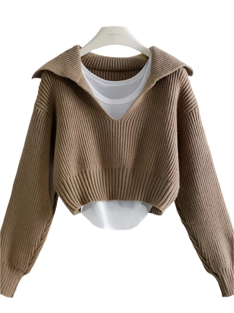 Women's Sweaters Fall And winter Deep V Lapel Pullover Jumpers Bennys Beauty World