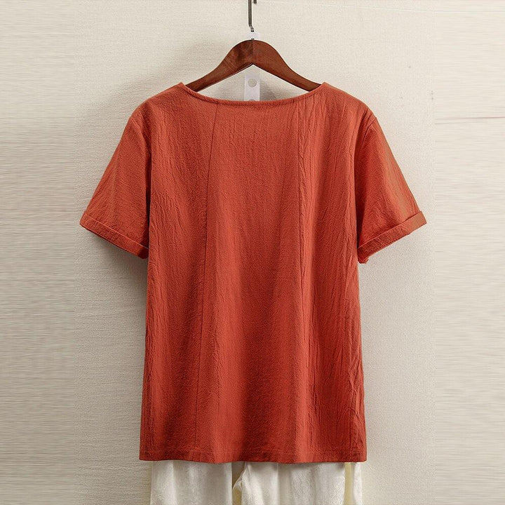 Womens Baggy Cotton Linen  Print T-shirt BENNYS 