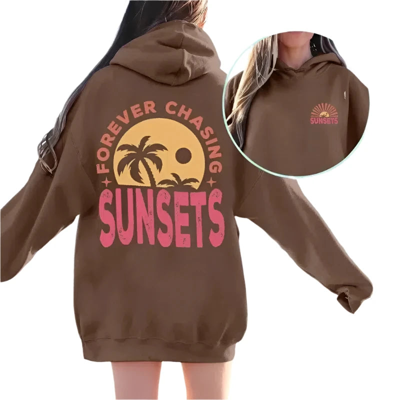  Womens Pink Palm Puff Hoodie Fleece Sweatshirts-Bennys Beauty World