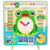 Wooden Cartoon Frog Calendar Clock Set Kids Early Learning Education Toys BENNYS 