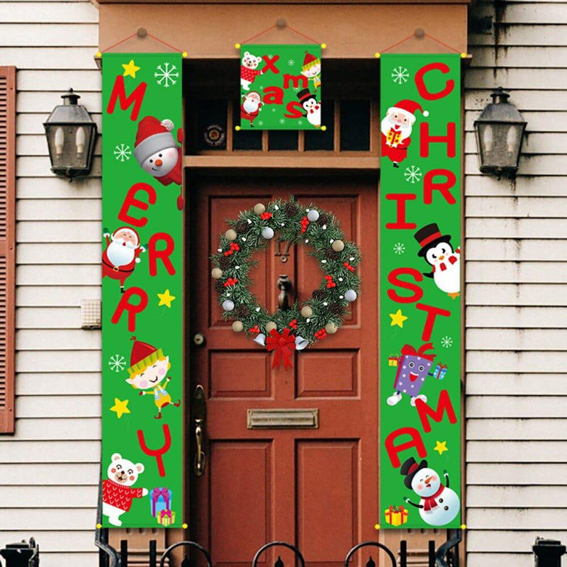 Wooden Merry Christmas Garland Wreath Door Décor BENNYS 