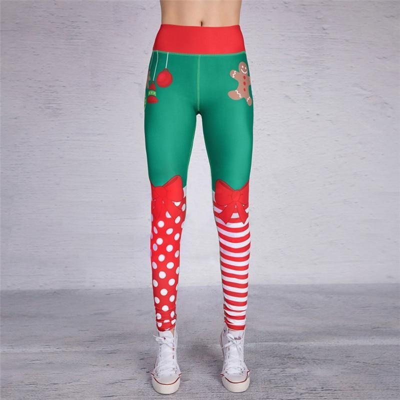 Yoga Christmas Print Hip High Waist Fitness Yoga Pants BENNYS 