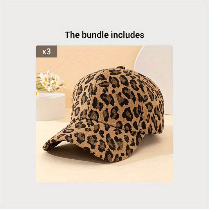 Leopard Print Plain Color Baseball Cap-cap-Bennys Beauty World