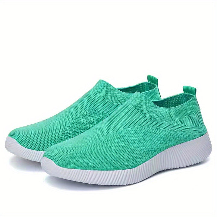 Lightweight Women's Slip-On Sneakers  Solid Color Casual Shoes