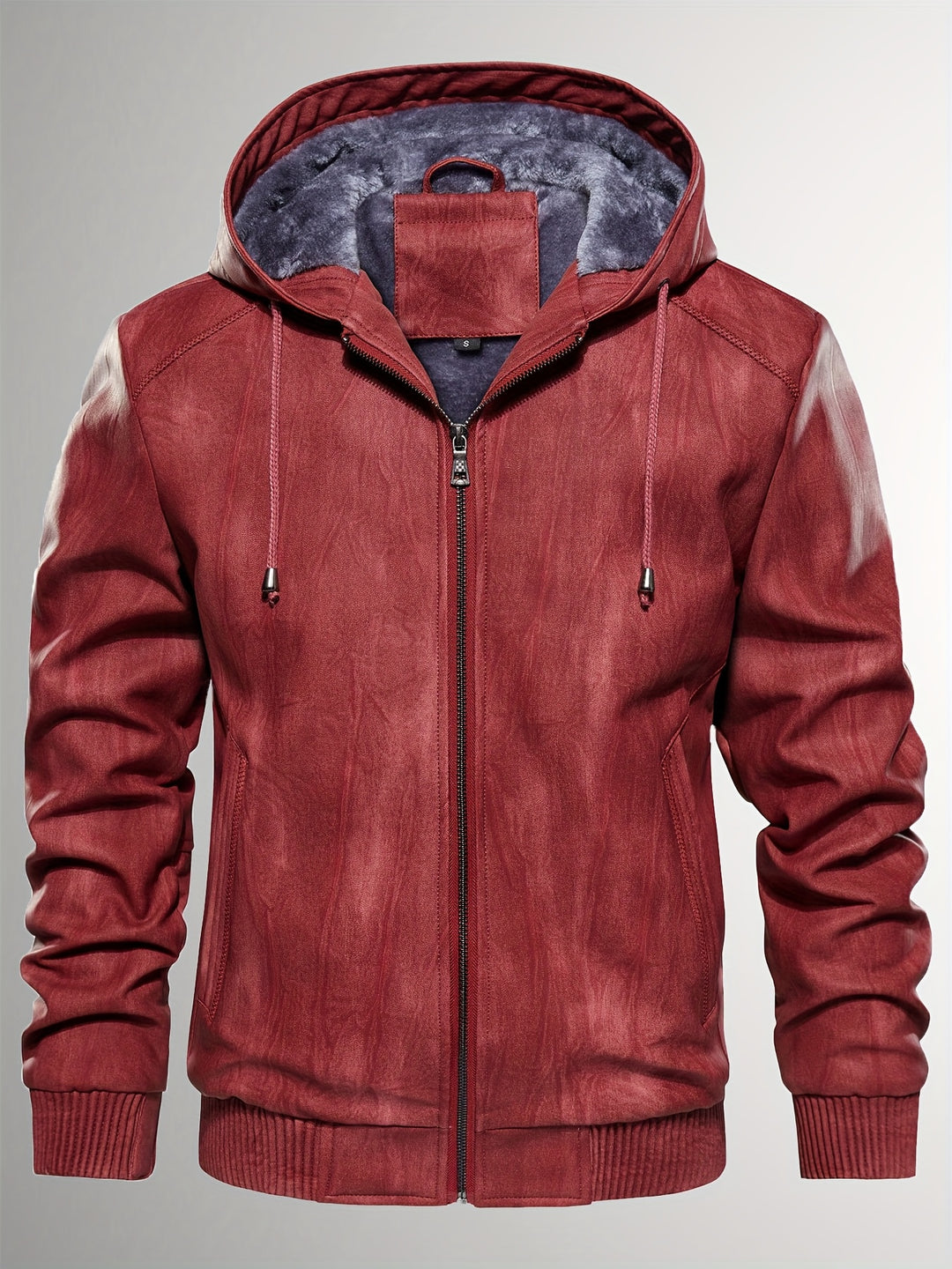 Men's Sherpa Lined PU Leather Jacket