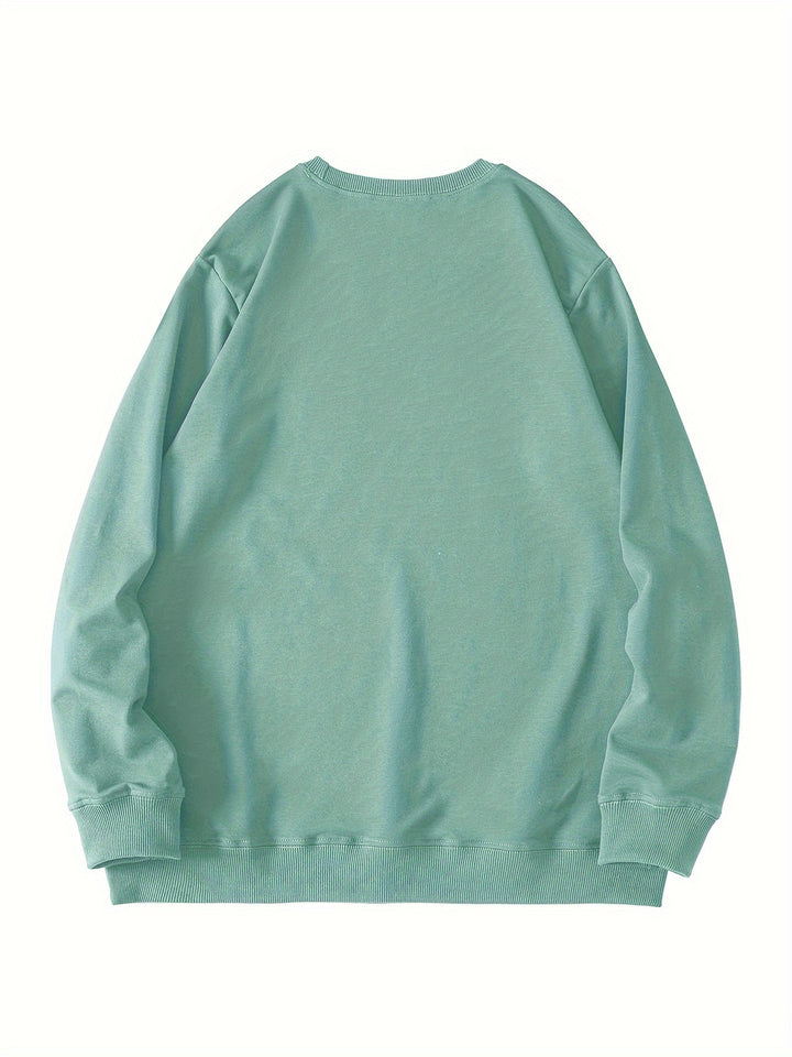 Cozy Letter Print Crew Neck Sweatshirt for Women – Fall & Winter Clothing-Bennys Beauty World