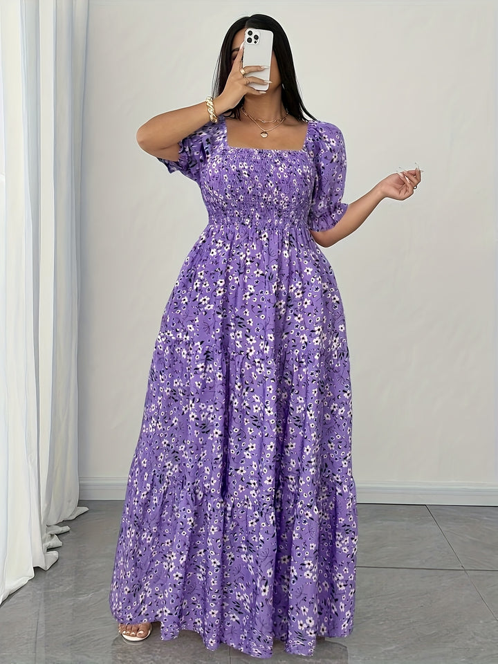 Women's Elegant Floral Print Maxi Dress