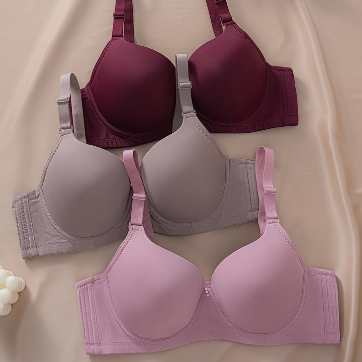 3pcs Pack Large Size Matte Women's Bra