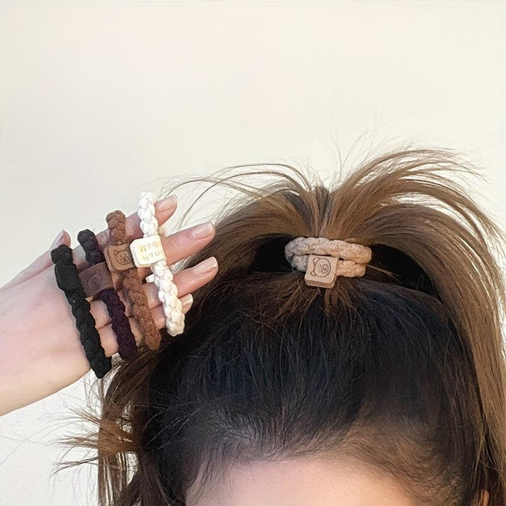 5 Pack Stylish Elastic Hair Scrunchies - Minimalist Ponytails and Updos-Ponytail Holders-Bennys Beauty World