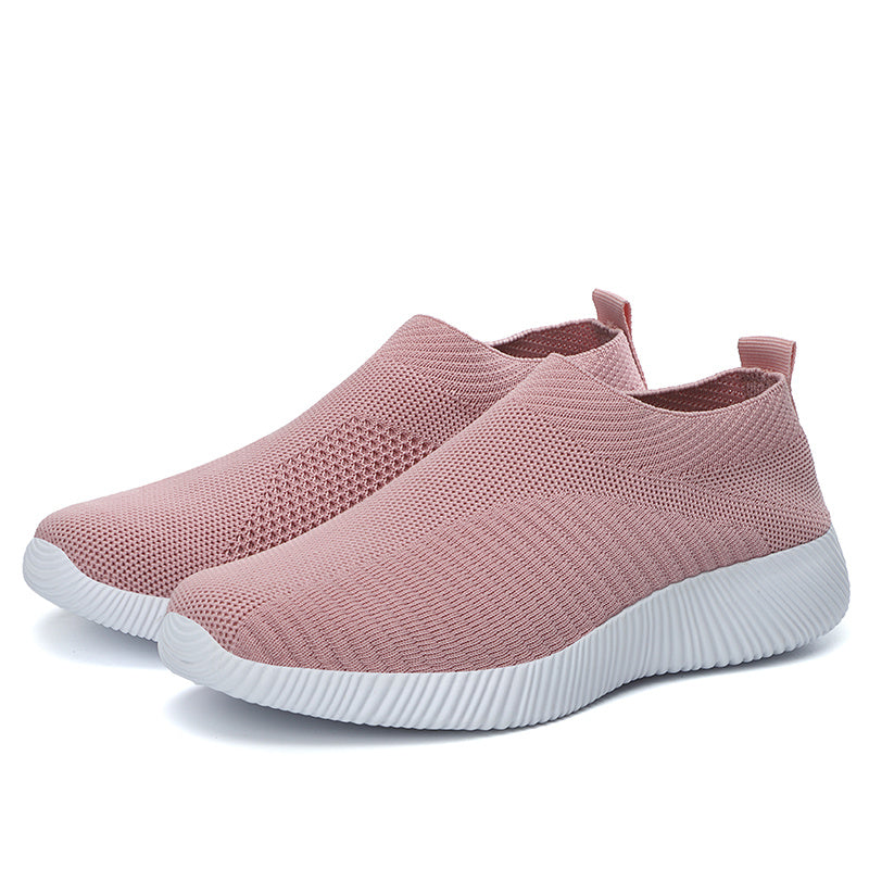 Lightweight Women's Slip-On Sneakers  Solid Color Casual Shoes