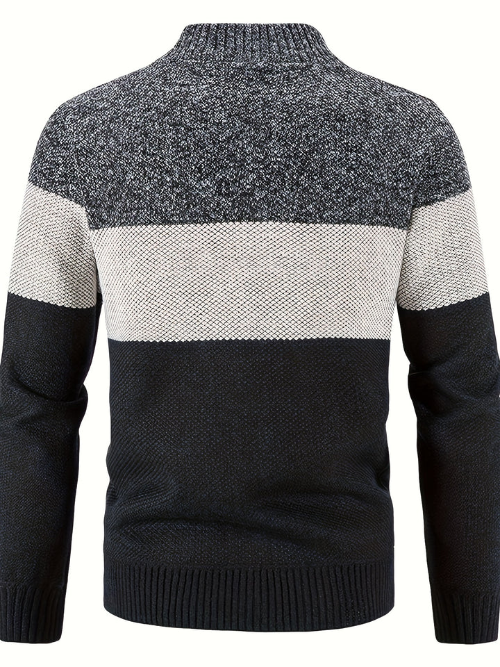 Men's Knitted Crew Collar Warm Jackets-Sweater-Bennys Beauty World