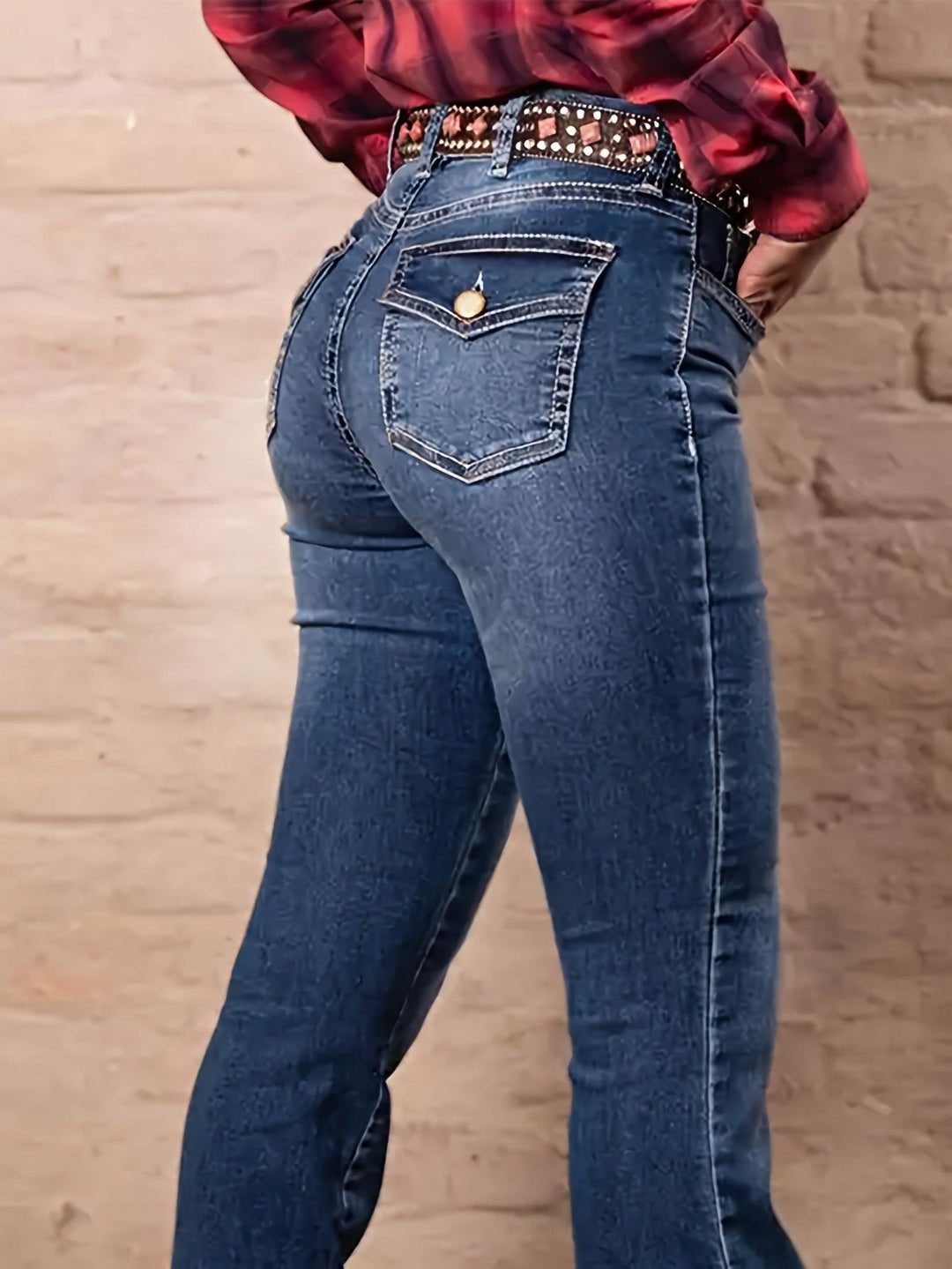 Women's Vintage Bootcut Slim Fit Denim Pants-Bennys Beauty World