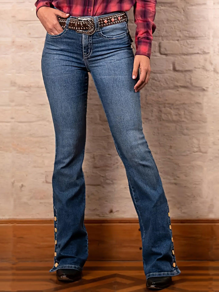 Women's Vintage Bootcut Slim Fit Denim Pants-Bennys Beauty World