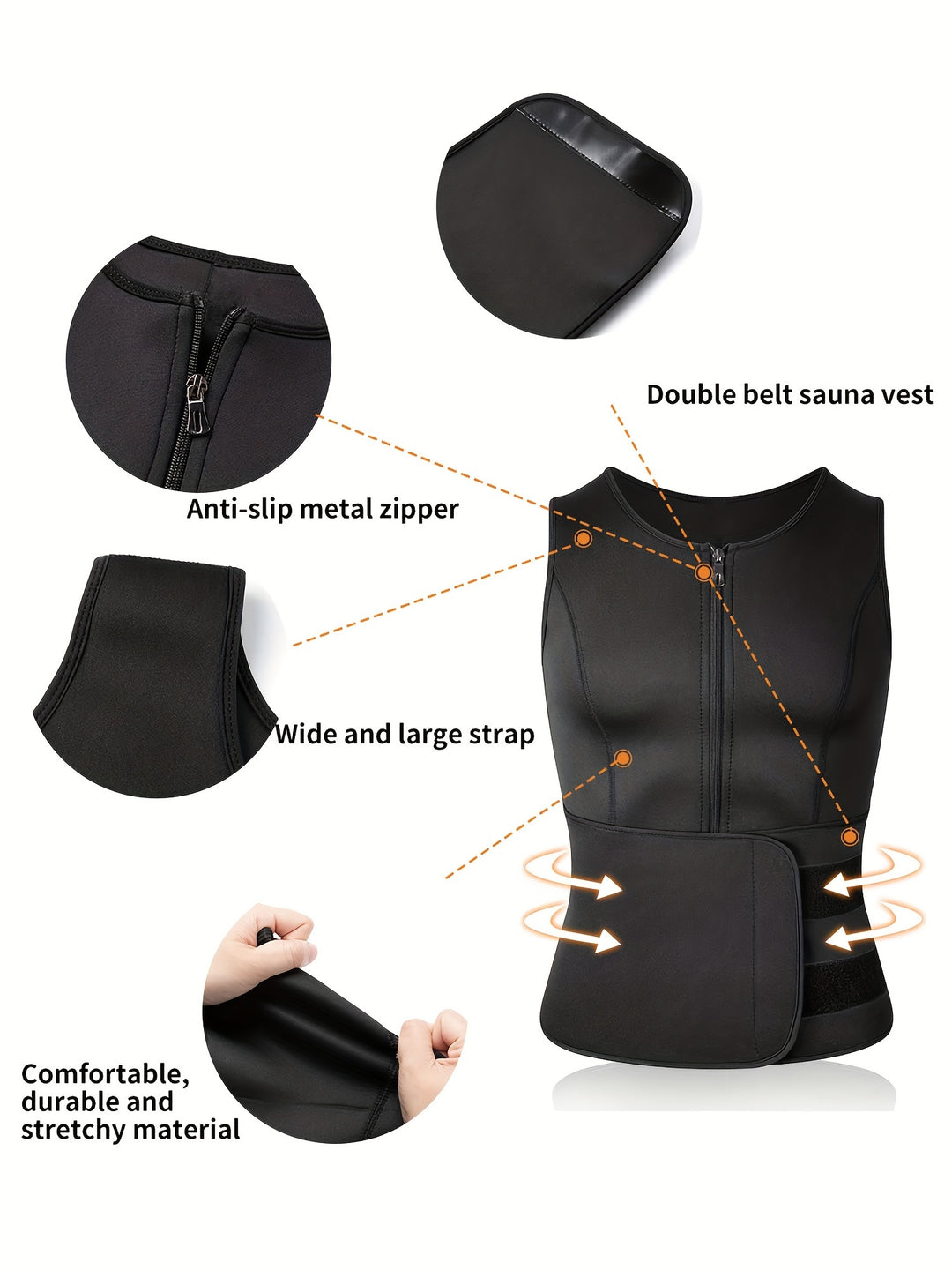 TKPARK Men's Adjustable Compression Tank Top &amp; Waist Trainer