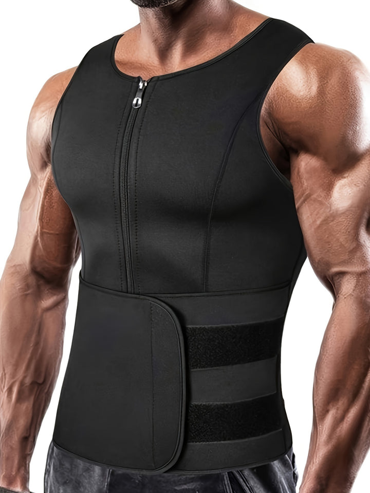 TKPARK Men's Adjustable Compression Tank Top &amp; Waist Trainer