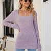 Square Collar Casual Long Sleeve Women-blouse-Bennys Beauty World
