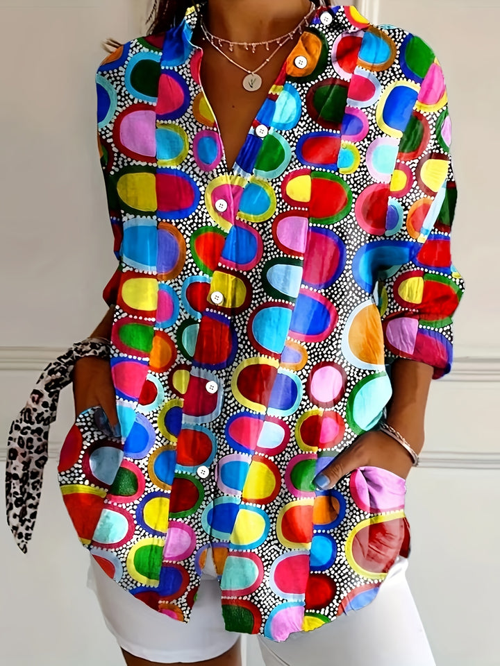 Stylish Women's Spring/Summer Colourful Print Shirt