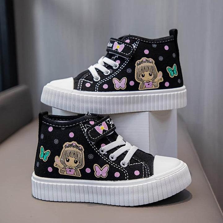 Adorable Butterfly Print Canvas Sneakers for Girls - Lightweight, Non-Slip, Perfect for Everyday & Casual Wear-Bennys Beauty World