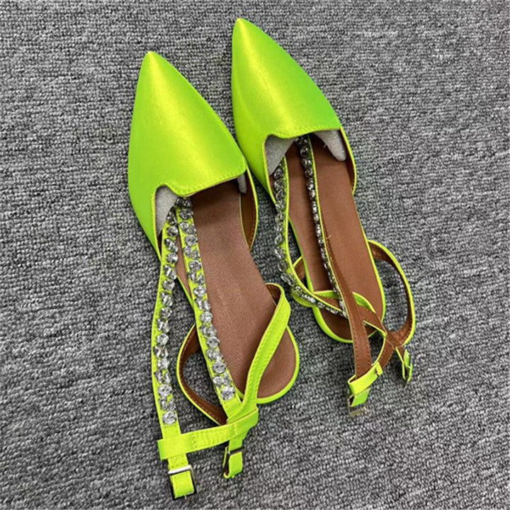 Women's Baotou Pointed Rhinestone Sandals-shoes-Bennys Beauty World