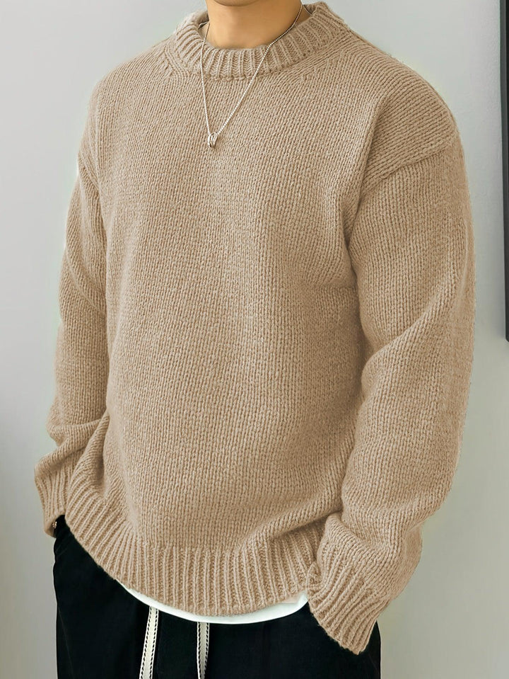 Knitted Pullover Long Sleeve Shirt-Bennys Beauty World