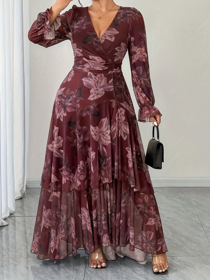 Plus Size, Fashion Casual Mesh Elegant Temperament Dress