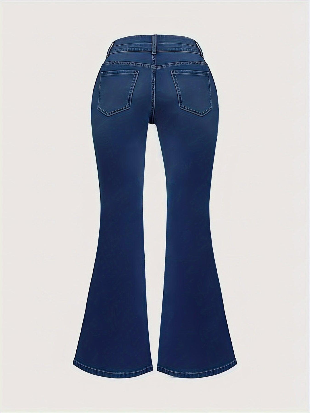 Flared Stretchy Blue Denim Pants For Women-pants-Bennys Beauty World