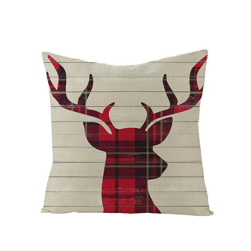 Plaid Elk Home Decor Throw Pillow Cover