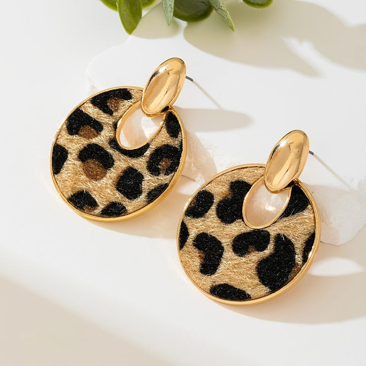 1 Pair of Leopard Print Earrings Fashionable Earrings