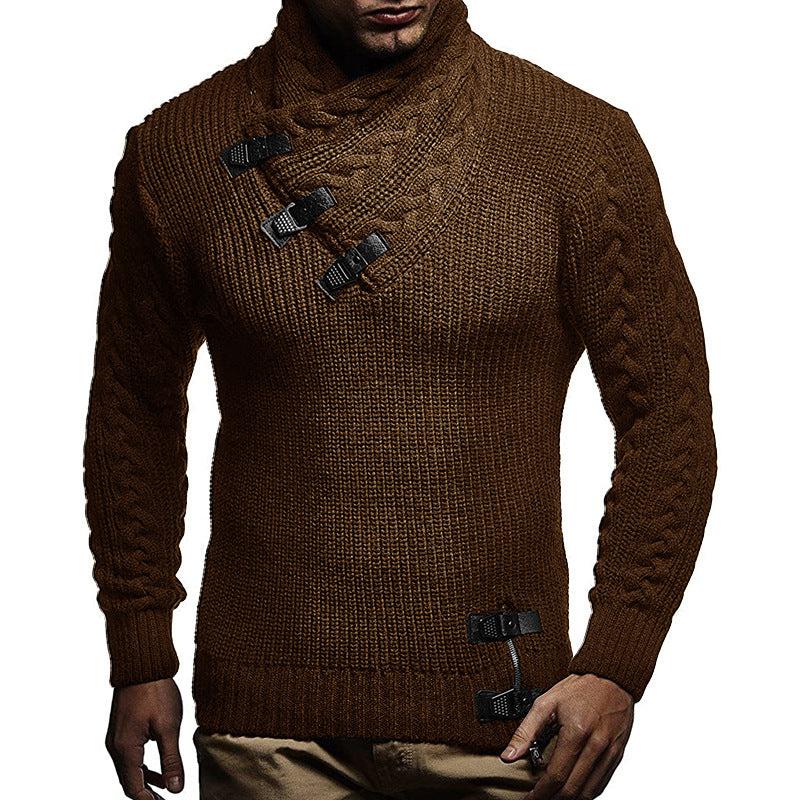 New Men's Turtleneck Sweater Solid Color Long Sleeve-Shirts-Bennys Beauty World
