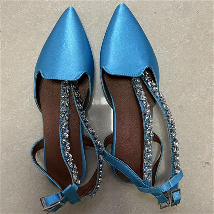 Women's Baotou Pointed Rhinestone Sandals-shoes-Bennys Beauty World