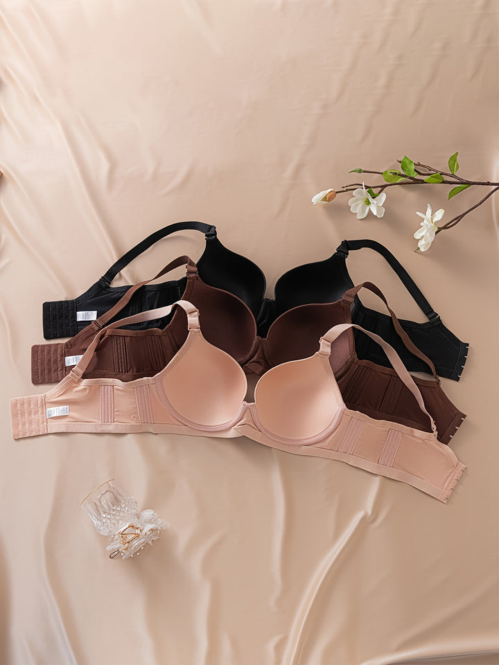 3pcs Pack Large Size Matte Women's Bra