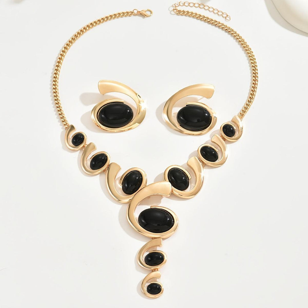 2pcs Fashionable And Simple Necklace And Earrings Set-Necklace-Bennys Beauty World