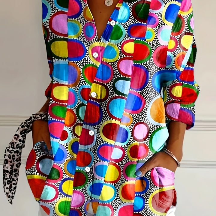 Stylish Women's Spring/Summer Colourful Print Shirt