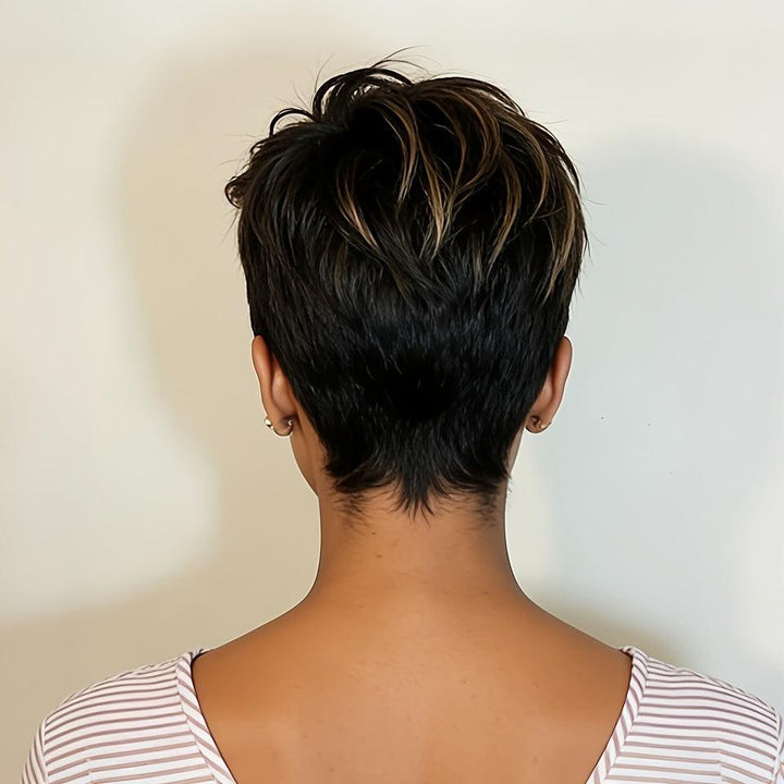 Short Ombre Pixie Cut Human Hair Wig for Women - Bennys Beauty World