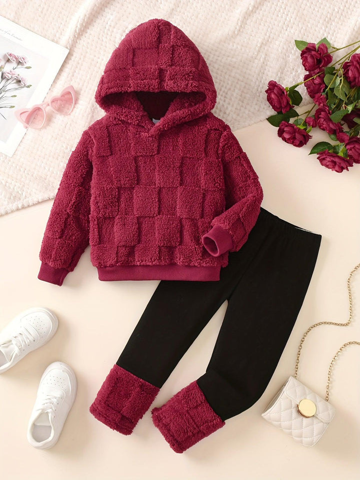 Girl'S Soft Pink Hoodie And Leggings Set: Cozy Fall/Winter Outfit for Little Ones-Bennys Beauty World